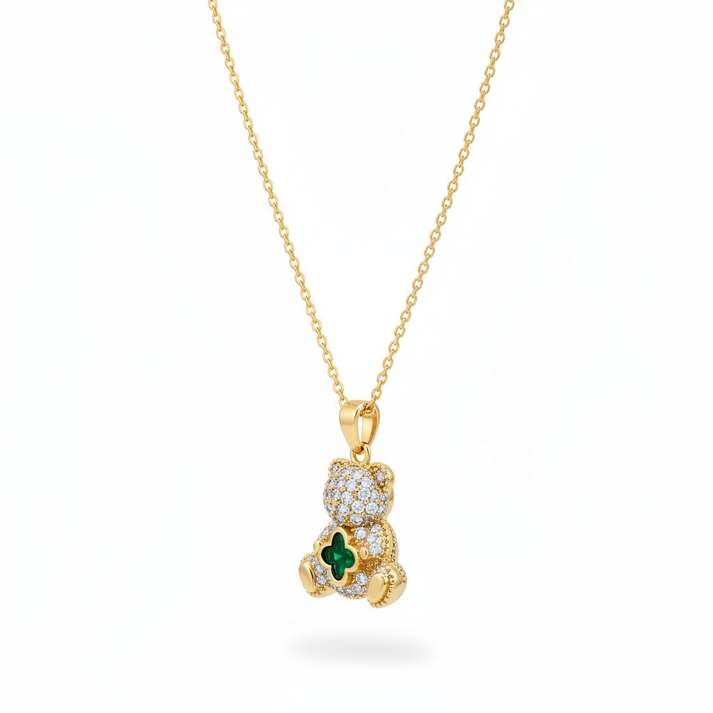 18K Gold Plated Teddy Bear Pendant Necklace