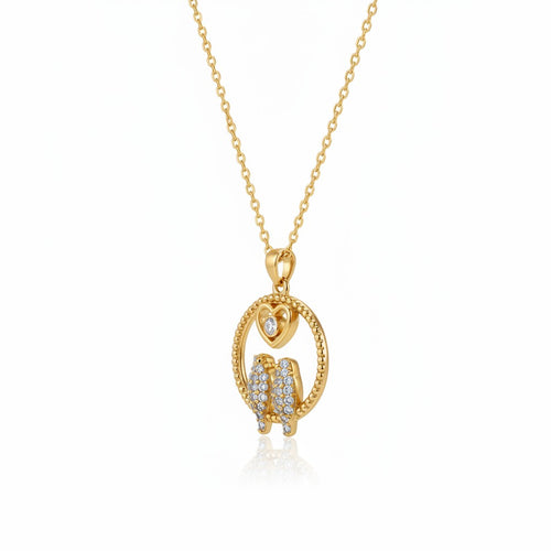 18K Gold Plated Angel Heart Pendant Necklace