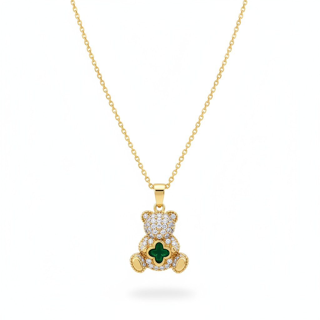 18K Gold Plated Teddy Bear Pendant Necklace