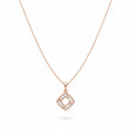 Rose Gold Geometric Crystal Pendant Necklace