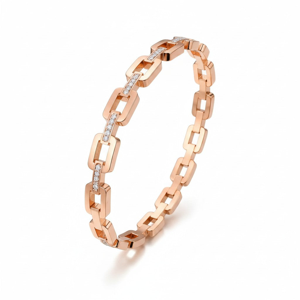 Rose Gold Link Kada for Women