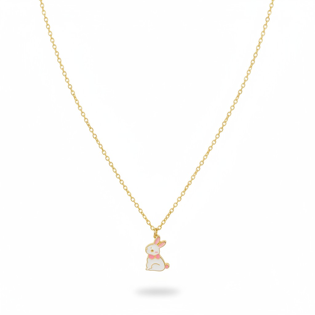 18K Gold Plated Cute Bunny Pendant Necklace