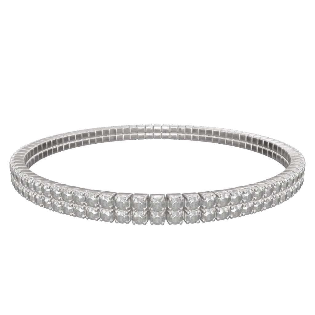 Crystal Tennis Bracelet – Silver Finish