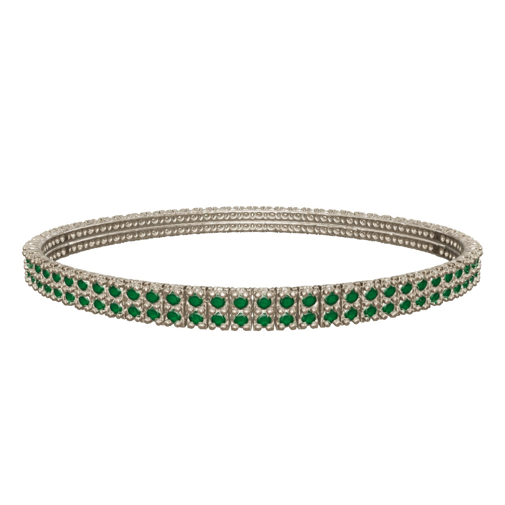 Green Crystal Tennis Bracelet for Women