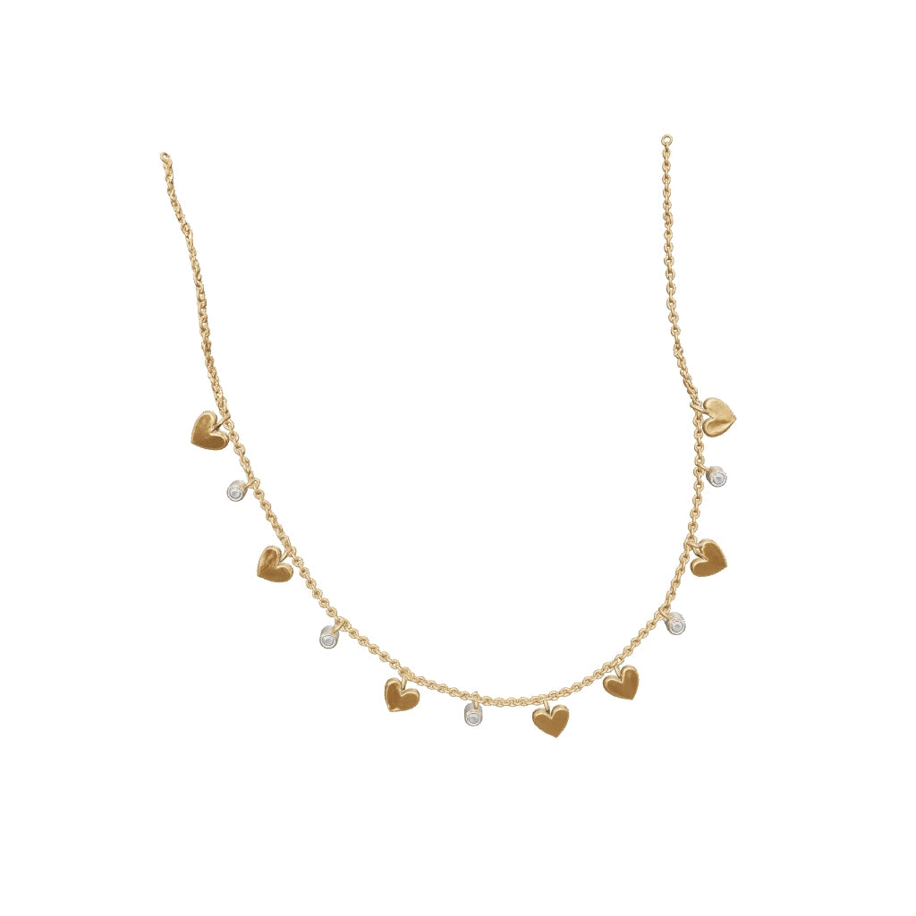 Heart Charm Gold Plated Chain Necklace