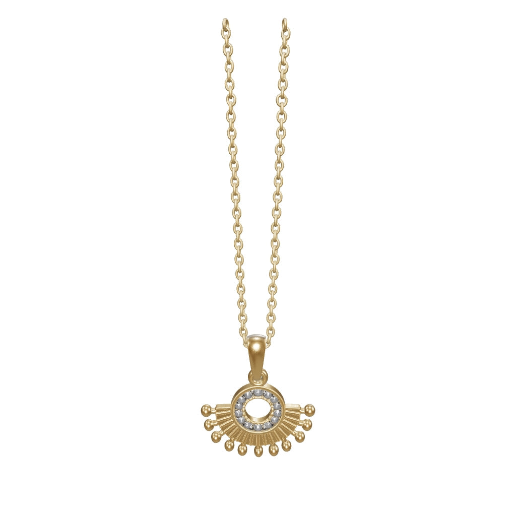 18K Gold Plated Sunburst Pendant Necklace