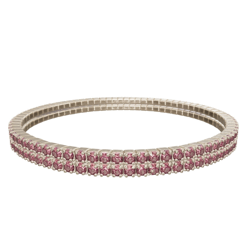 Rose Pink Crystal Tennis Bracelet for Women