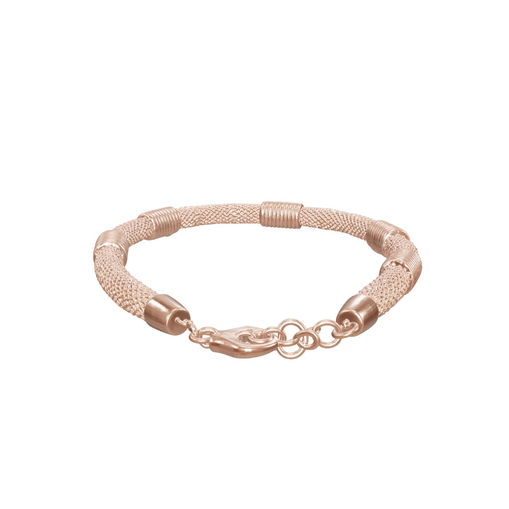 Rose Gold Plated Mesh Chain Bracelet for Women