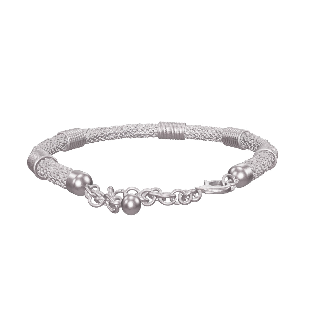 Silver Tone Mesh Chain Bracelet for Women