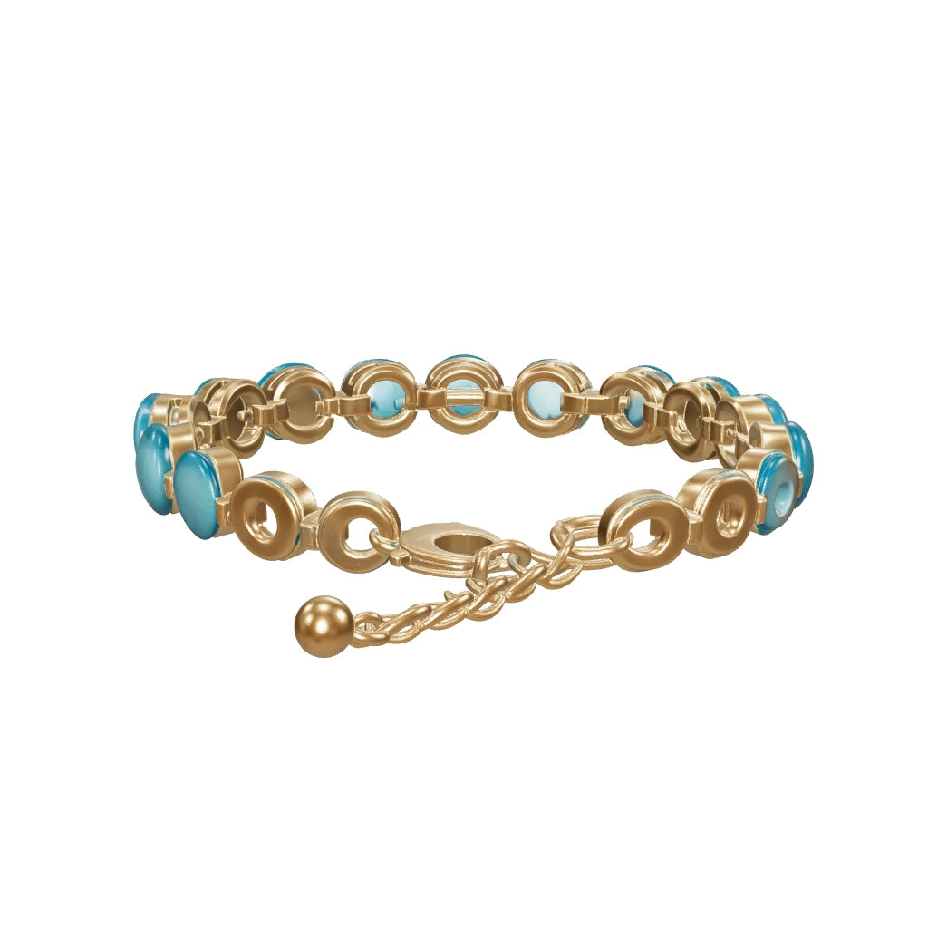 18K Gold Plated Turquoise Beaded Bracelet